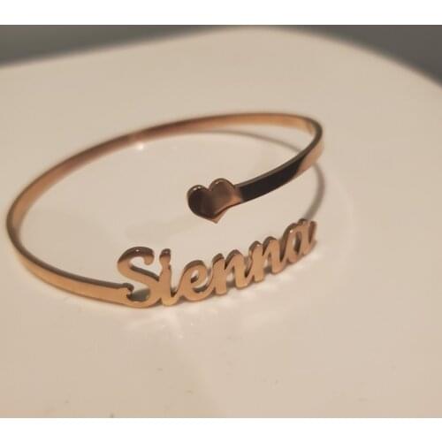 Customized Double Layer Nameplate Bracelet & Bangle Personalized Custom Cuff Bangles Women Men Gold Color Jewelry birthday Gift