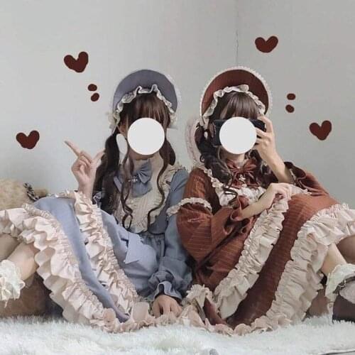 Kawaii Soft Sister Lolita Dress Cocoa Milkshake Lolita Daily Retro Tea Party Girl Op Victorian Princess Dress Gothic Loli Dress