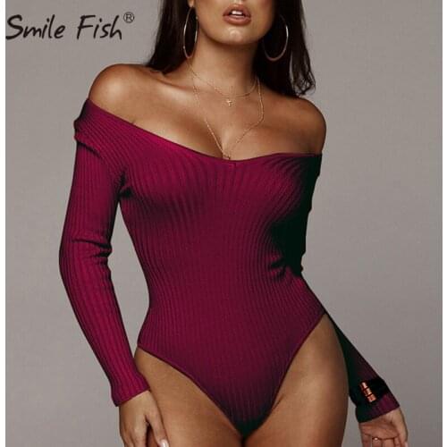 Soft Comfortable Cotton Bodysuits Women Stretch Knitted Skinny Body Tops Female Sexy Club V-Neck Ribbed Overalls Rompers M0075