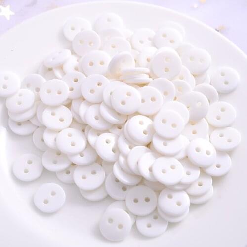 18/24mm 100Pcs 2 Holes Milky White Round Resin Buttons Cute Fashion Clothes Button For Handmade Scrpbooking Craft Accessories