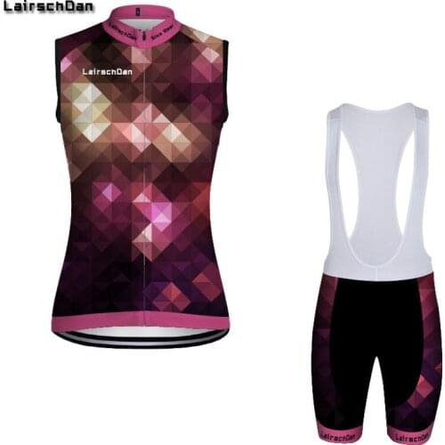 LairschDan 2021 summer woman cycling jersey sleeveless set quick dry bicycle vest mtb suit bike wear mouwloos fietsshirt dames