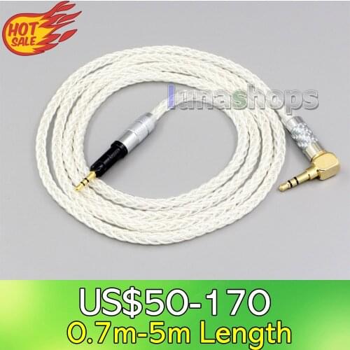 LN006785 4.4mm XLR 2.5mm 99% Pure Silver 8 Core Earphone Cable For Audio Technica ATH-M50x ATH-M40x ATH-M70X
