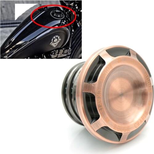 Copper Motorcycle CNC Aluminum Rough Crafts Gas Tank Cover Fuel Cap For Harley Sportster Dyna Touring Softail XL 883 1200