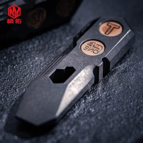 Titanium Alloy Multi-function Keychain Bottle Opener EDC Wrench Outdoor Self-defense Tool