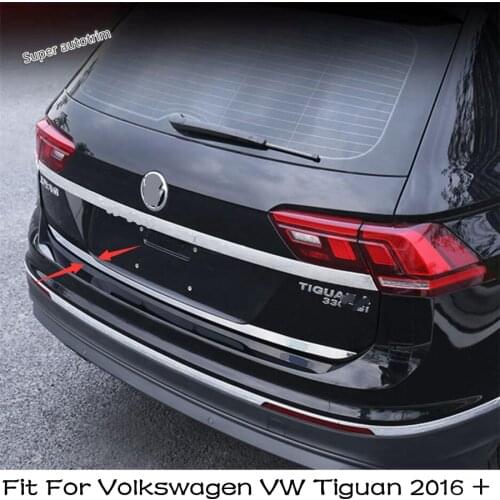 Lapetus Rear Trunk Accent Cover Tailgate Trim Back Boot Door Strip Sticker Kit 1PCS Fit For Volkswagen VW Tiguan 2016 - 2020