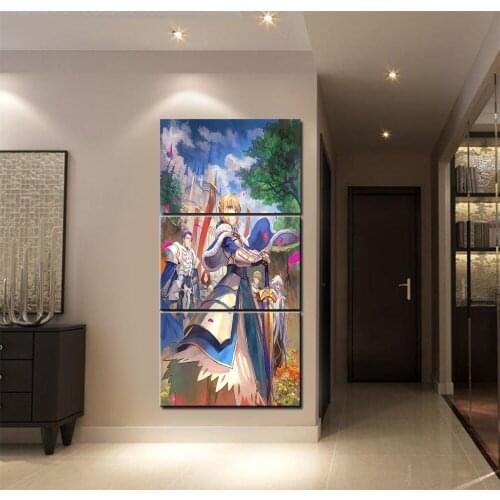 Wall Art Modular Picture 3 Piece Anime Fate Grand Order Canvas Printed Posters Painting Modern Home Decorative Girls Room