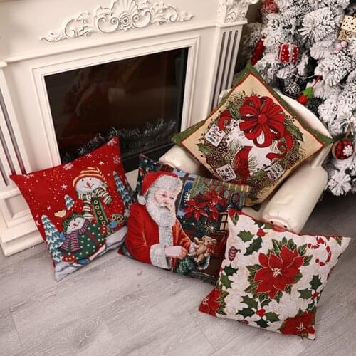 Christmas Pillowcase Square Cotton Cushion Cover Throw Pillow Case Xmas Decoration for home 2020 natal New Year Product