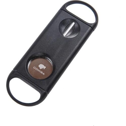 2021 NEW Cigar Cutter Sharp Stainless Steel Cigar Guillotine Black Pocket V-Cut Cigar Accessories Scissors Drop Shipping