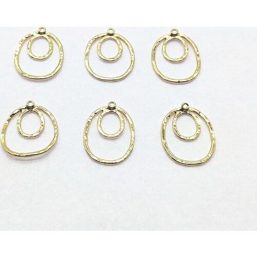 New arrival! 22x18mm 30pcs Plating Real gold Oval shape Charm For Earring DIY parts,Jewelry Accessories Findings & Component