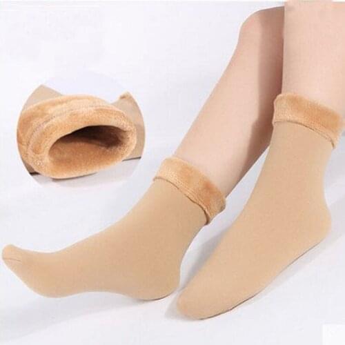 New Winter Warmer Socks Women Thicken Thermal Soft Casual Solid Winter Socks Seamless Velvet Boots Floor Socks for Female