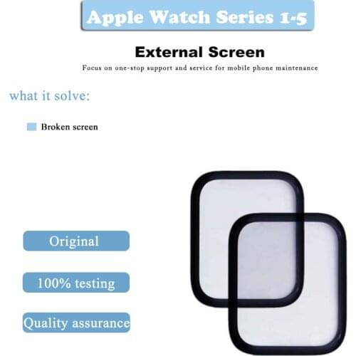 1pcs orig front glass for Apple Watch Series 1/2/3/4/5 38 42 40 44mm iwatch screen outer glass replacement repair