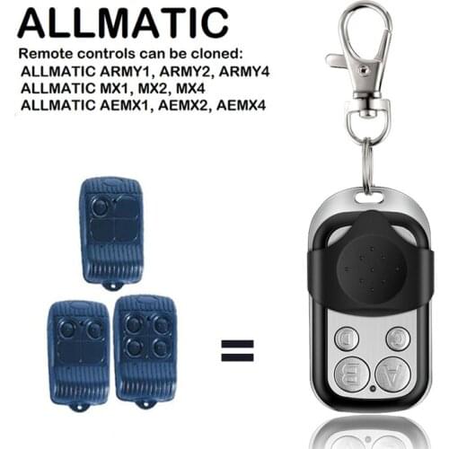 Pilot ALLMATIC AEMX1 AEMX2 AEMX4 MX1 MX2 MX4 433.92mhz Remote Control Garage Door Opener Gate Control Clone Copy Fixed Code
