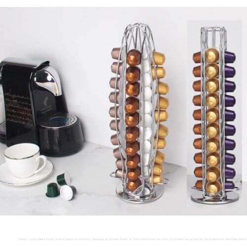 Coffee Capsule Rack Holder Carousel for Nespresso - Holds 40 Capsules OriginalLine. Elegant and Modern. 360-degree Rotation