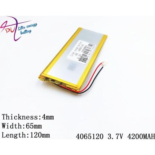 Polymer battery 4065120 3.7V 4200MAH smart home MP3 speakers Li-ion battery for dvr,GPS,mp3,mp4,cell phone,speak