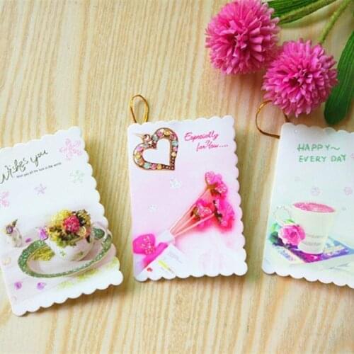100pcs Mothers Day Greeting Card Half Fold Blank Dessert Afternoon Tea Flower Blessing Birthday Gift Invitation Party