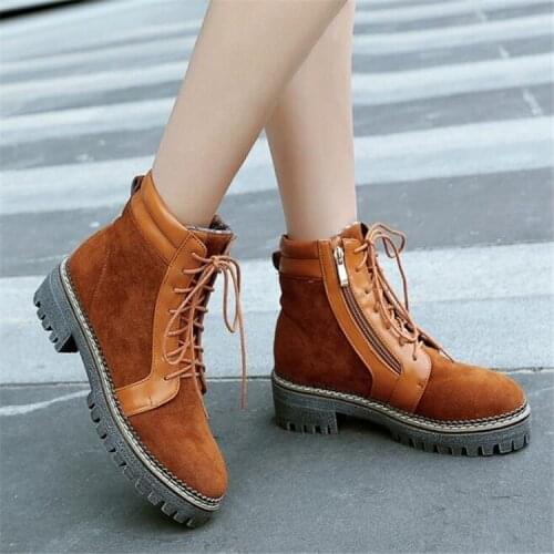 PXELENA Punk Gothic Creepers Boots Women Flock Biker Combat Riding Military Motorcycle Ankle Boots Female Comfort Shoes