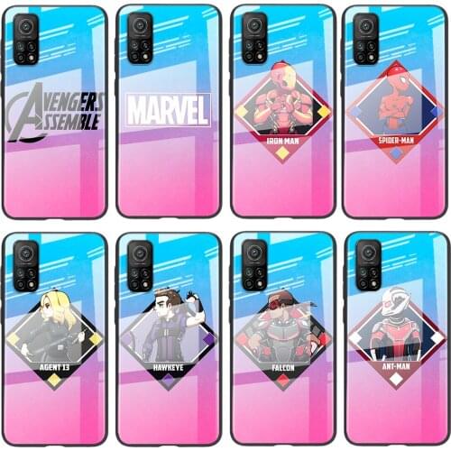 Tempered Glass Luxury Cover Avengers superhero For Xiaomi POCO F3 F2 X3 NFC X2 M2 Pro Shockproof Shell Phone Case
