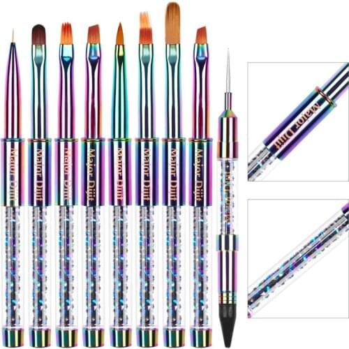 Nail Dotting Pen Acrylic Handle Rhinestone Studs Picker Sticky Wax Rhinestones Pencil Double Head Painting Gradient Nail Art Pen