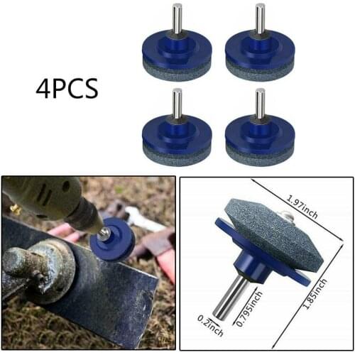 4pcs Lawn Mower Sharpener Grinding Drill Sharpener Faster Rotary Drill Blade Polishing Machine Garden Lawn Mower Parts