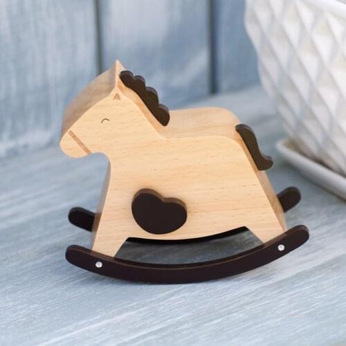 Trojan Creative Music Box Wooden Craft Gift Home Gift Box Hardcover Wooden Music Box for The Girl Model Furniture Gift Box