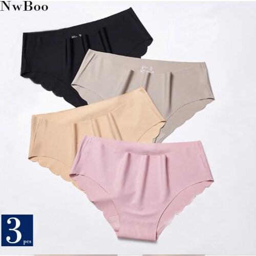 Ice Silk Sexy Smooth Plus Size Shaped Panties for Women Ladies Briefs One Piece Seamless Underwear Panty