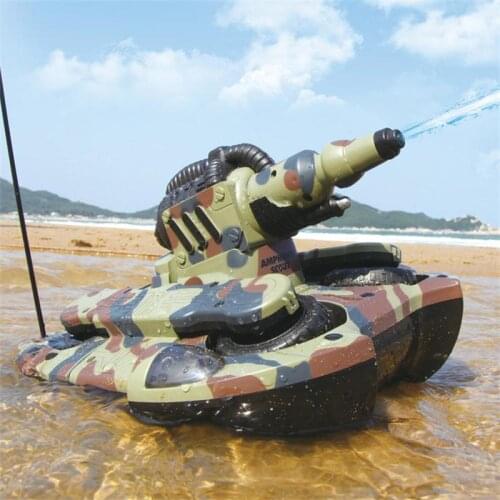 Army Amphibious RC Tank Toys Electronic Remote Control Vehicle for Children Gifts Air Soft BB Bullet Water Spraying Shoot Target