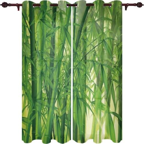 Green Bamboo Forest Valance Curtains Luxury Curtain Valance Sheer Window Curtains For Kitchen Living Room Garden Pergola
