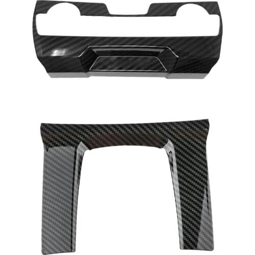 1 Pcs Carbon Fiberinner Style Gear Shift Frame Cover Trim & 1 Pcs Center Console Panel Trim