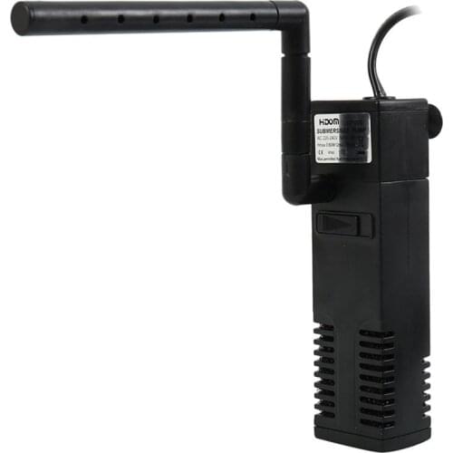 1PC 3 in 1 Fish Tank Filter Pump 12V/24V 3W 200L/H Multifunction Submersible Pump Aquarium Filter Pump - EU Plug