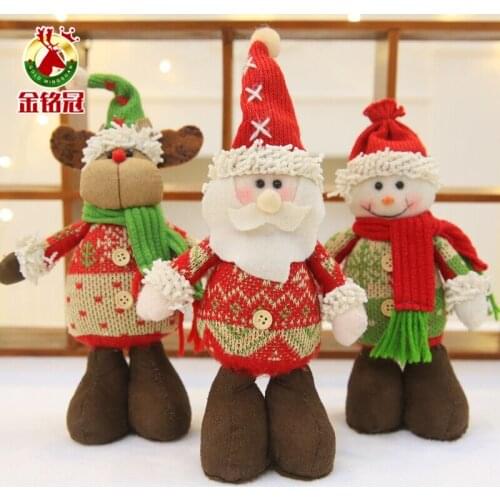 2020 New Christmas Decorations Dolls Elk Snowman Santa Claus Standing Doll Xmas Tree Ornament for home Kids Gift