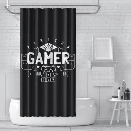 3D Gamer Shower Curtains Modern Style Fashionable 3D Curtains Bath Curtain Polyester Waterproof Bathroom Curtain