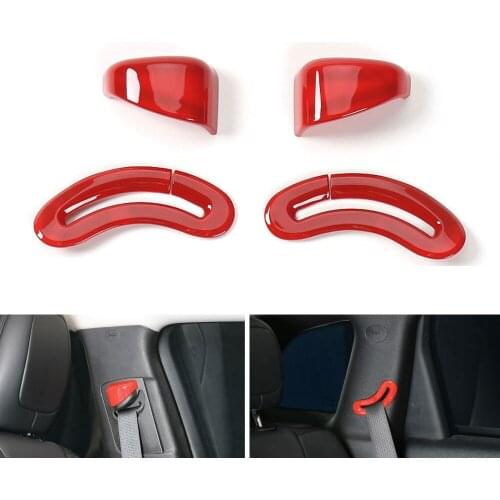 ABS 4pcs Car Safety Seat Belt Frame Cover Cap Frame Decoration Trim Kit For Jeep Cherokee 2014 2015 2016