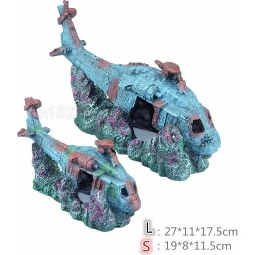 Aquarium Landscaping Decoration Airship Battleship Submarine Shape Shelter House Fish Tank Rockery Decoration Ornaments