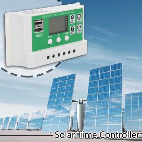 30A/20A/10A 12V/24V Auto Paremeter Adjustable PWM LCD Dual USB Port Solar Charge Controller Output Solar Panel PV Regulator LCD