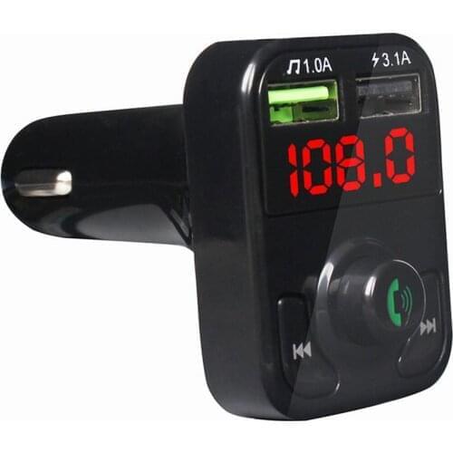 Dual USB Voltage Car Charger Bluet ooth Car Kit Handsfree FM Transmitter Music Audio Adapter MP3 Player Mobile Phone Charger