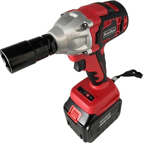 KANDUO 21V Cordless Brushless Electric Wrench Impact Wrench Socket Wrench 350N.m Li-ion Battery Hand Drill Installation