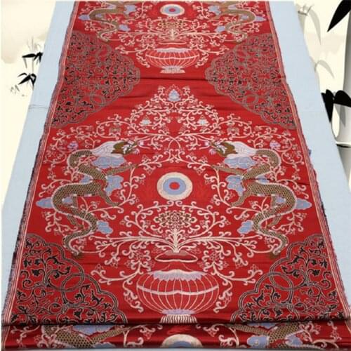 CF514 Dragon Design Jacquard Silk Brocade Fabric Chinese Cheongsam Clothes Fabric Chinese Wedding Dress Fabric Silk Fabrics