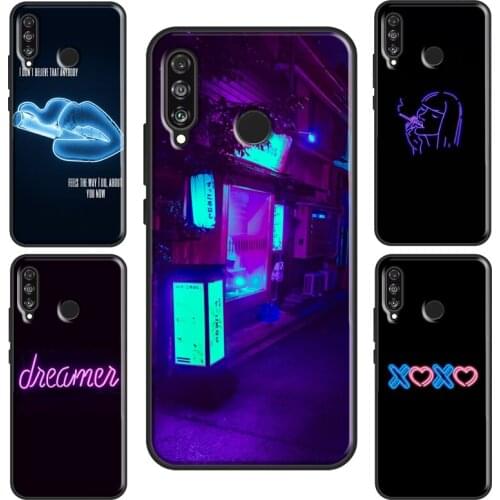 Neon Light Aesthetic Art Case For Huawei P30 Pro P20 P40 Mate 10 Lite P Smart 2019 Nova 5T Honor 8X 9X 8A 10i 20