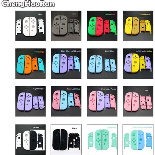 ChengHaoRan 1Set for Nintend Switch NS NX Joy Con Controller Housing Shell Case w/ Middle Frame Green Purple Pink White Cover