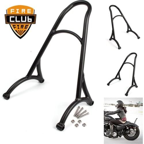Black Chrome Short Passenger Sissy Bar Backrest Motorcycle For Harley 883 XL1200 1200 Forty Eight 48 Seventy Two 72 2009-2017