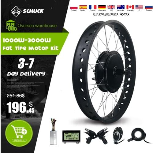 Electric Fat Conversion Kit 20 26 Inch 4.0 Tyre 48V1000W 1500W 72V 3000W Rear Hub Motor Wheel For Snow ebike Conversion Kit