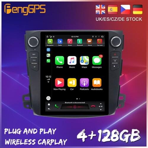 Android 9.0 PX6 Tesla Style For Mitsubishi Outlander 2006 - 2012 Car DVD GPS Navigation Auto Radio Stereo Video CarPlay HeadUnit