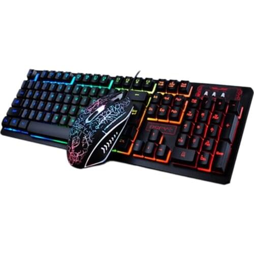 K13 Gaming Wired Keyboard Mouse Set Mute Button RGB Backlight Mechanical Keyboard for Pc Laptop