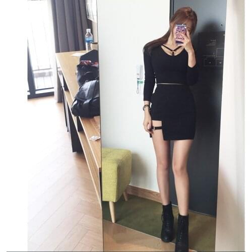 Korean Style Black Hip Skirts Irregular Micro Mini Skirt Mini Skirt Summer Fashion Harajuku Sexy High Waist Bodycon Short Skirt