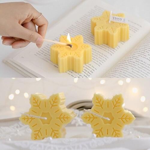 Korean Ins Snowflake Candle Soy Wax Aromatherapy Scented Candles Relaxing Birthday Wedding Party Gift Home Decor