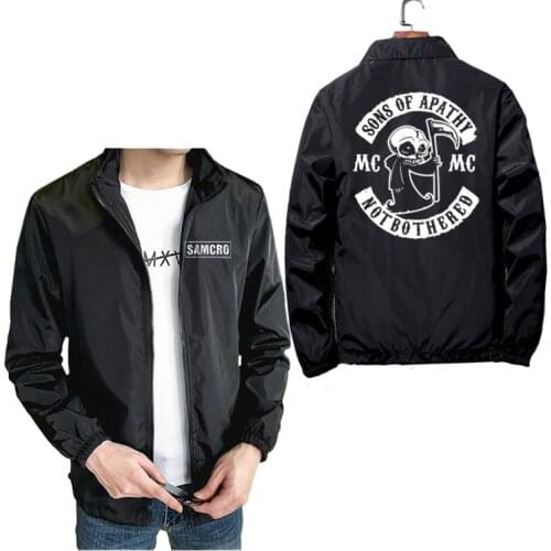 Sons of Apathy Anarchy Gang Patch Reaper Anarchy M men winter racer military jackets Streetwear bomber jacket Harajuku