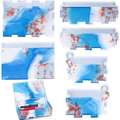 Multifunctional Storage Box Silicone Mould Resin Epoxy Kit and Molds Diy Crystal Glue Jewelry Mold Kit Cake Stand