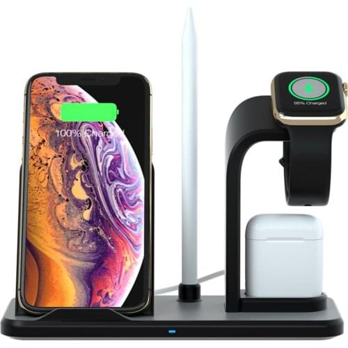 New 3 in1 Qi Wireless Fast Charger Dock Stand For Apple Watch 4/3/2/1 iPhone/AirPods