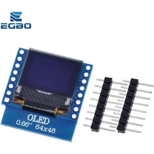 EGBO 0.66 inch OLED Display Module for WEMOS D1 MINI ESP32 Module Arduino AVR STM32 64x48 0.66" LCD Screen IIC I2C OLED