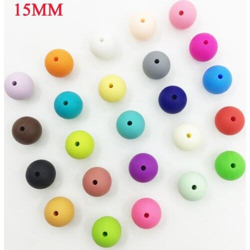 Wholesale 100pcs/lot Silicone Round Loose Beads Teething Beads For Baby Silicone Teething Necklace Food Grade Chewable jewelry